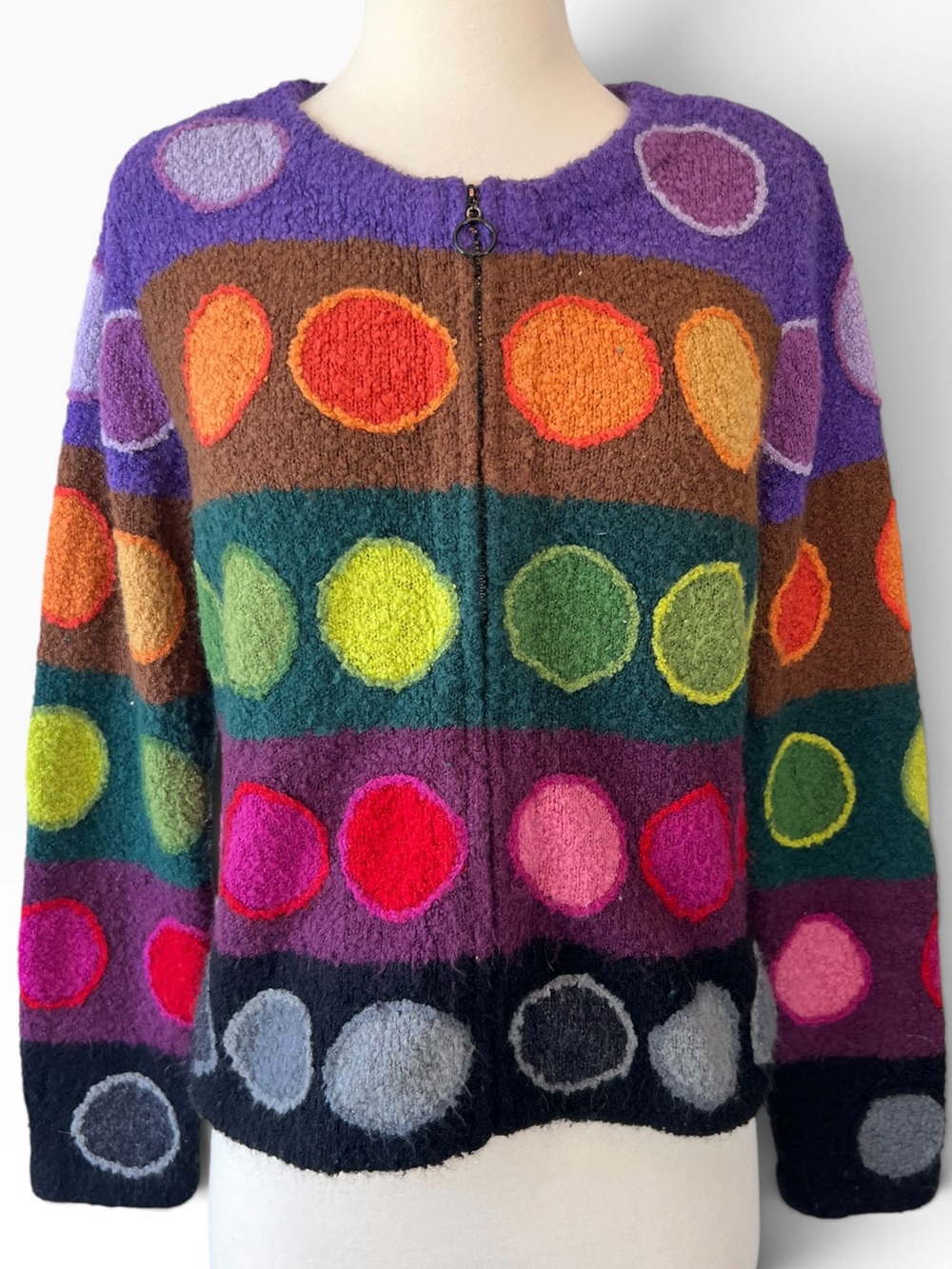Vintage 90’s Design Options by Philip & Jane Gordon Zip Front Cardigan